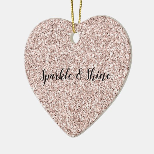 Glitzy Blush Pink Glitzer Keramik Ornament (Links)