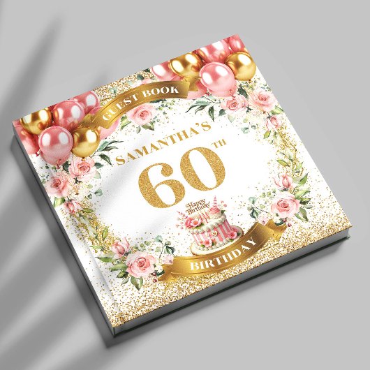 Glitzy Boho 60. Geburtstag Gästebuch Sparkle Kunst