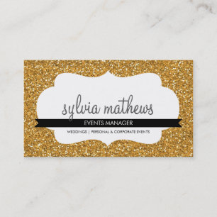 GLITZY BUSINESS CARD funkelnd Glitzer Goldgold Visitenkarte