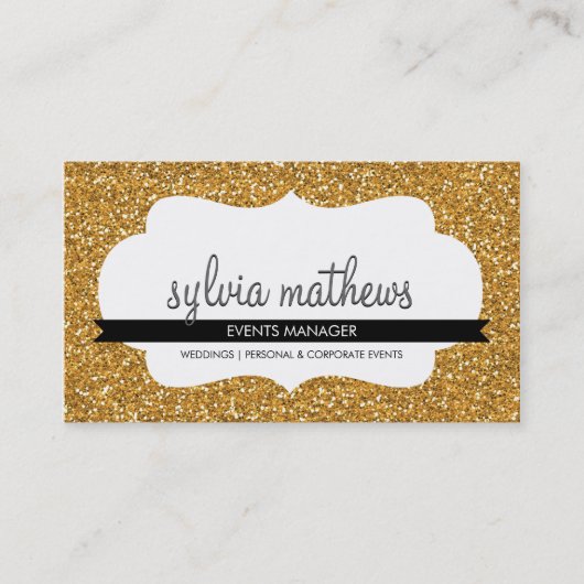 GLITZY BUSINESS CARD funkelnd Glitzer Goldgold Visitenkarte (Vorderseite)