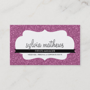 GLITZY BUSINESS CARD funkelnd Glitzer rosa Visitenkarte