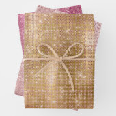 Glitzy Champagne Gold Sparkle Glam Geschenkpapier Set (Beispiel)