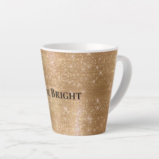 Glitzy Champagne Gold Sparkle Glam Milchtasse (Rechte Ecke)