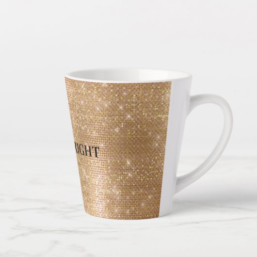 Glitzy Champagne Gold Sparkle Glam Milchtasse (Rechts)