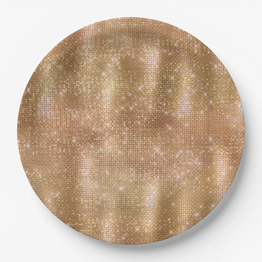 Glitzy Champagne Gold Sparkle Glam Pappteller (Vorderseite)
