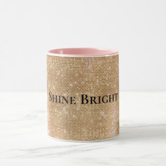 Glitzy Champagne Gold Sparkle Glam Tasse (Zentrum)