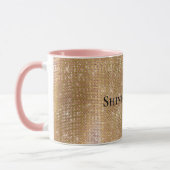 Glitzy Champagne Gold Sparkle Glam Tasse (Links)