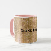 Glitzy Champagne Gold Sparkle Glam Tasse (Vorderseite Links)