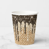 Glitzy Chocolate Ice Creme Cone Glitzer Tropfen Pappbecher (Rückseite)