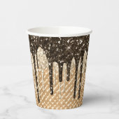 Glitzy Chocolate Ice Creme Cone Glitzer Tropfen Pappbecher (Links)