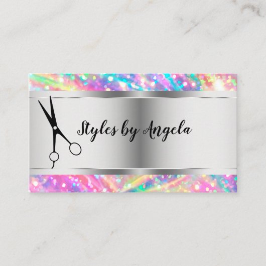 Glitzy Classy Hair Beauty Business Cards Visitenkarte (Vorderseite)