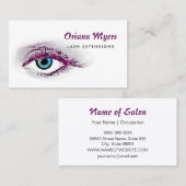 Glitzy Cosmetology Lila Lashes Eylash Extensions Visitenkarte (Vorne/Hinten)
