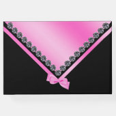 Glitzy Diamonds & Pink Bow Brautparty Gästebuch (Rückseite)