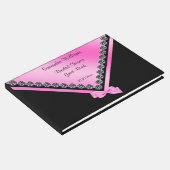 Glitzy Diamonds & Pink Bow Brautparty Gästebuch (Ecke)