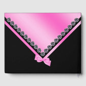 Glitzy Diamonds & Pink Bow Brautparty Gästebuch (Rückseite)