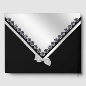 Glitzy Diamonds & Silver Bow 50. Geburtstag Gästebuch (Rückseite)