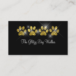 Glitzy Dog Walking Service Business Cards Visitenkarte