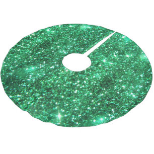 Glitzy Emerald Green Glitzer Polyester Weihnachtsbaumdecke