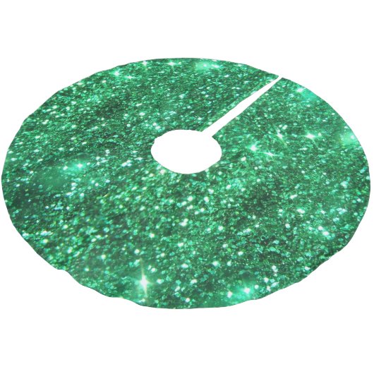 Glitzy Emerald Green Glitzer Polyester Weihnachtsbaumdecke (Schrägansicht)