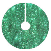 Glitzy Emerald Green Glitzer Polyester Weihnachtsbaumdecke (Vorderseite)