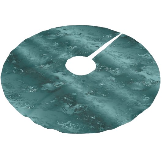 Glitzy Emerald Green Marble Weihnachten Polyester Weihnachtsbaumdecke (Schrägansicht)