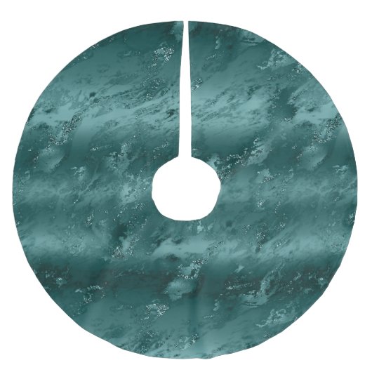 Glitzy Emerald Green Marble Weihnachten Polyester Weihnachtsbaumdecke (Vorderseite)