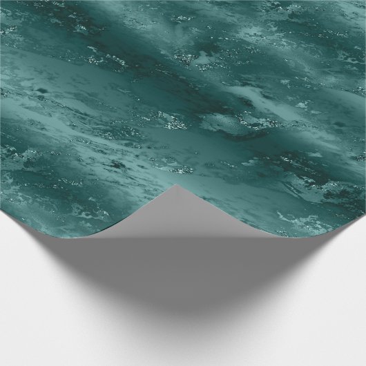 Glitzy Emerald Green Ombre Marble Geschenkpapier (Ecke)
