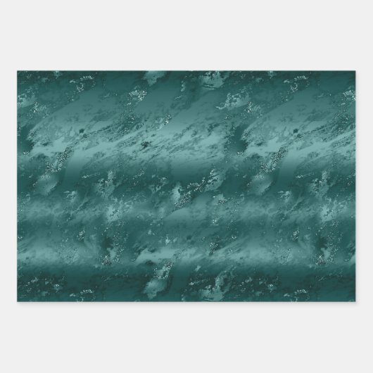 Glitzy Emerald Green Ombre Marble Geschenkpapier Set (Vorderseite 3)