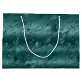 Glitzy Emerald Green Ombre Marble Große Geschenktüte (Rückseite)