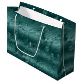 Glitzy Emerald Green Ombre Marble Große Geschenktüte (Vorderseite Schrägansicht)