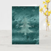 Glitzy Emerald Green Ombre Marble Karte (Gelbe Blume)