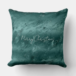 Glitzy Emerald Green Ombre Marble Kissen