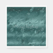 Glitzy Emerald Green Ombre Marble Serviette (Vorderseite)
