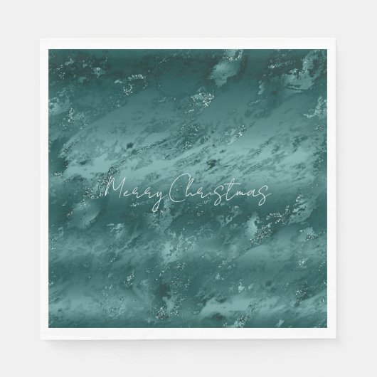 Glitzy Emerald Green Ombre Marble Serviette (Vorderseite)