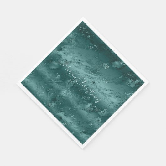 Glitzy Emerald Green Ombre Marble Serviette (Ecke)