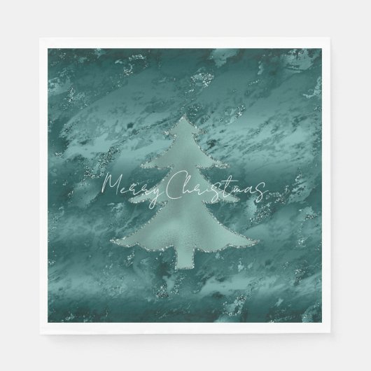 Glitzy Emerald Green Ombre Marble Serviette (Vorderseite)
