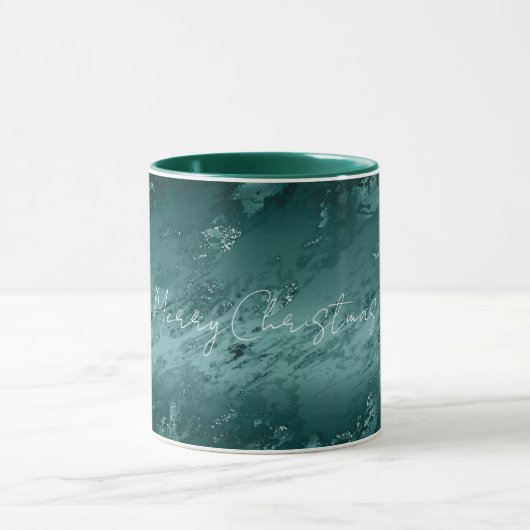 Glitzy Emerald Green Ombre Marble Tasse (Zentrum)
