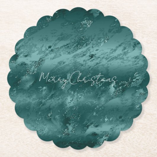 Glitzy Emerald Green Ombre Marble Untersetzer (Vorderseite)