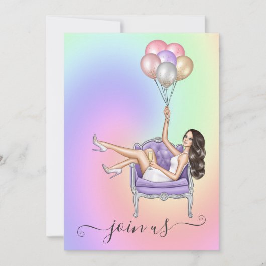 Glitzy Fashionista Junggeselinnen-Abschied Einladu Einladung (Vorderseite)