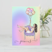 Glitzy Fashionista Junggeselinnen-Abschied Einladu Einladung (Stehend Vorderseite)