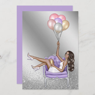 Glitzy Fashionista Junggeselinnen-Abschied Einladu Einladung