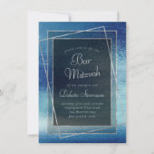 Glitzy Foil | Eisblaue Imitate Iridescent Bat Mitz Einladung (Vorderseite)
