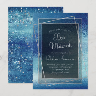 Glitzy Foil   Eisblaue Imitate Iridescent Bat Mitz Einladung