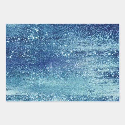 Glitzy Foil | Eisblaue Imitate Irisierender Schimm Geschenkpapier Set (Vorderseite)