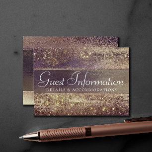 Glitzy Foil   Golden Bronze Copper Guest Details Begleitkarte
