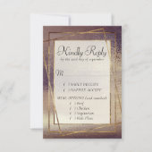 Glitzy Foil | Golden Bronze Copper Sparkle Entree RSVP Karte (Vorderseite)