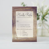 Glitzy Foil | Golden Bronze Copper Sparkle Entree RSVP Karte (Stehend Vorderseite)