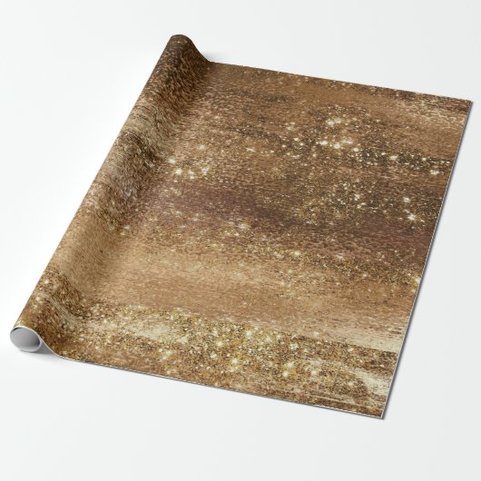 Glitzy Foil | Golden Bronze Kupfer Imitat Sparkor Geschenkpapier (Ungerollt)
