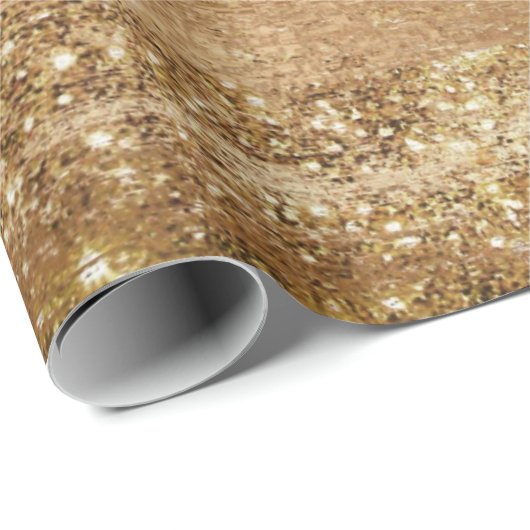 Glitzy Foil | Golden Bronze Kupfer Imitat Sparkor Geschenkpapier (Rolleneckpunkt)