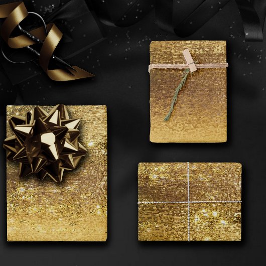 Glitzy Foil | Golden Bronze Kupfer Imitat Sparkor Geschenkpapier Set